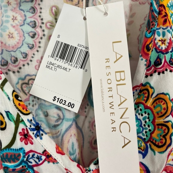 La Blanca Resort Wear NEW Floral Multicolor Women's Top - Picture 6 of 8
